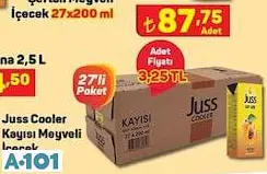 JUST COOLER KAYISI MEYVE SUYU 27X200 ML JUST COOLER KAYISI MEYVE SUYU 27X200 ML